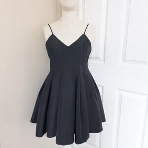 Keepsake Dress Small Black Scuba Flare Cocktail Prom Homecoming Spaghetti Low